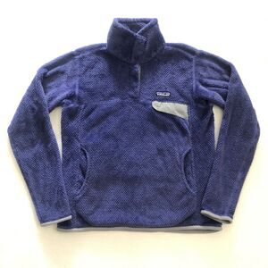 Patagonia Women HDX Purple Gray Retool Snap T Fleece Jacket Pullover Top 25441 S